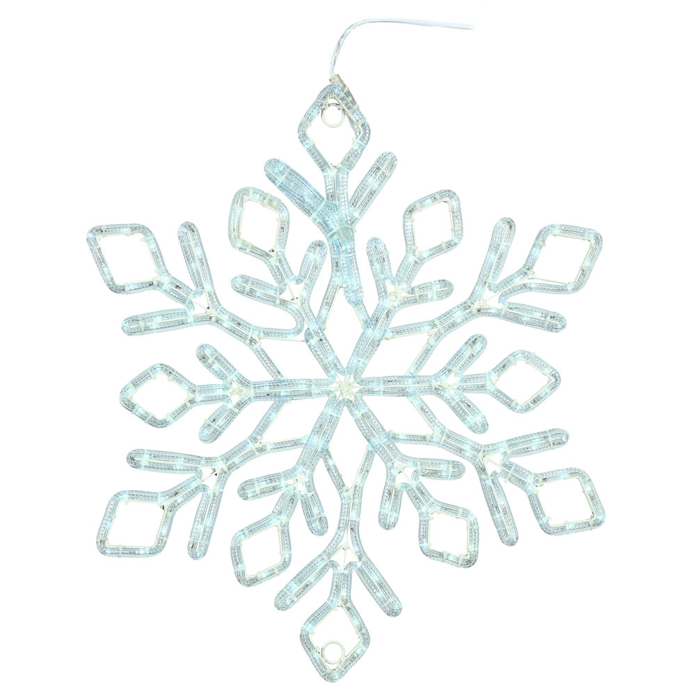 Christmastopia.com - 48 Inch LED Ropelight Twinkle Pure White Diamond Snowflake Lighted Christmas Decoration