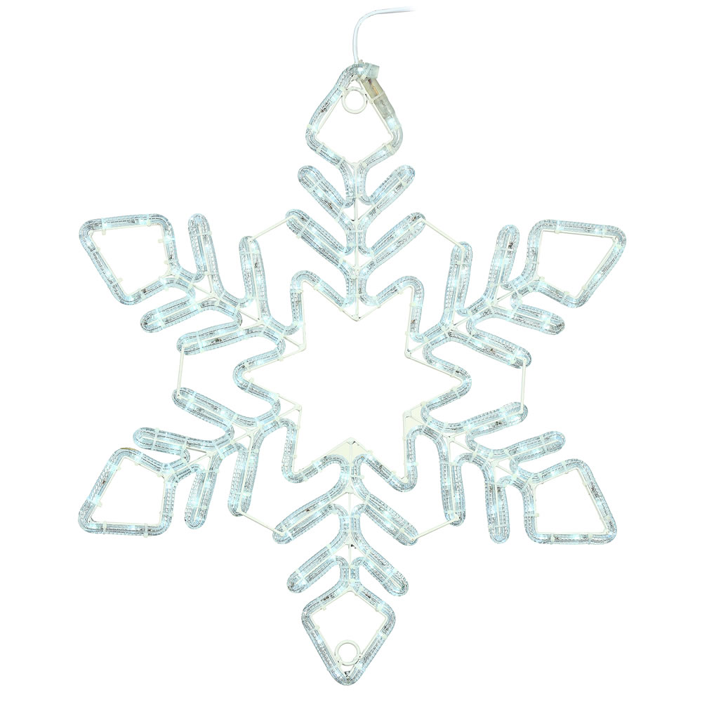 Christmastopia.com - 48 Inch LED Ropelight Pure White Star Snowflake Lighted Christmas Decoration