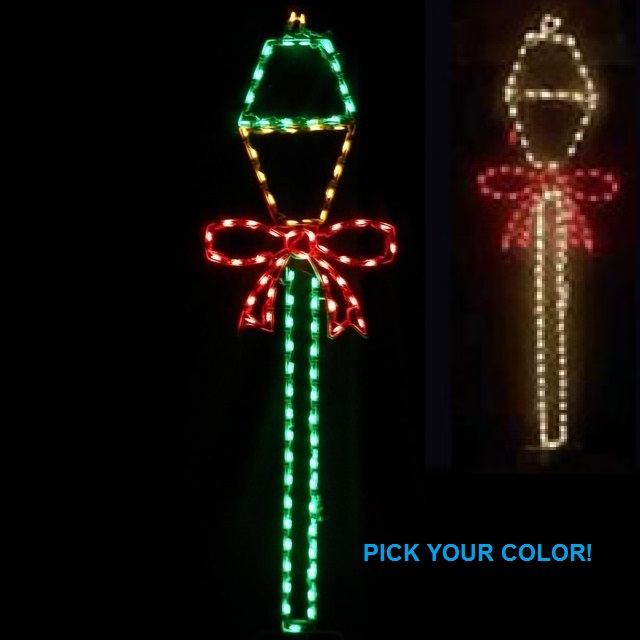 Christmastopia.com Lamp Post with Bow LED Lighted Outdoor Christmas Decoration