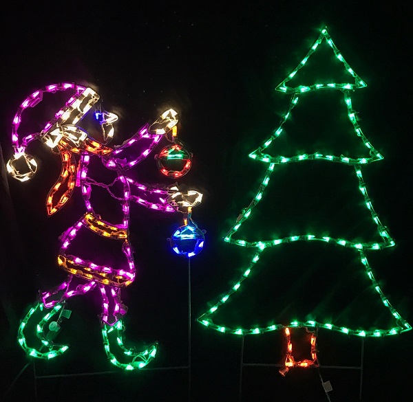 Christmastopia.com Elf Decorating Christmas Tree LED Lighted Outdoor Christmas Decoration
