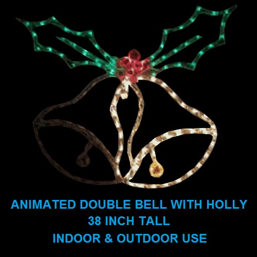 Christmastopia.com Double Bell with Holly Animated LED Lighted Outdoor Christmas Decoration