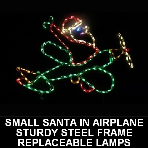 Christmastopia.com Santa Claus in Airplane Outdoor LED Lighted Christmas Decoration
