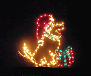 Christmastopia.com Puppy Dog with Gift Animated LED Lighted Outdoor Lawn Decoration