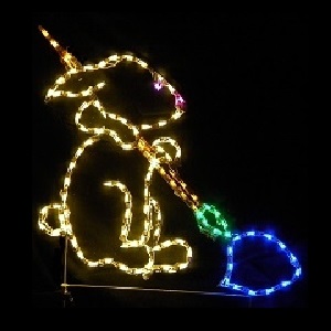 Christmastopia.com Easter Bunny with Paint Brush LED Lighted Outdoor Easter Decoration