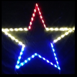 Christmastopia.com Patriotic Red White and Blue Star Lighted Outdoor Yard Decoration