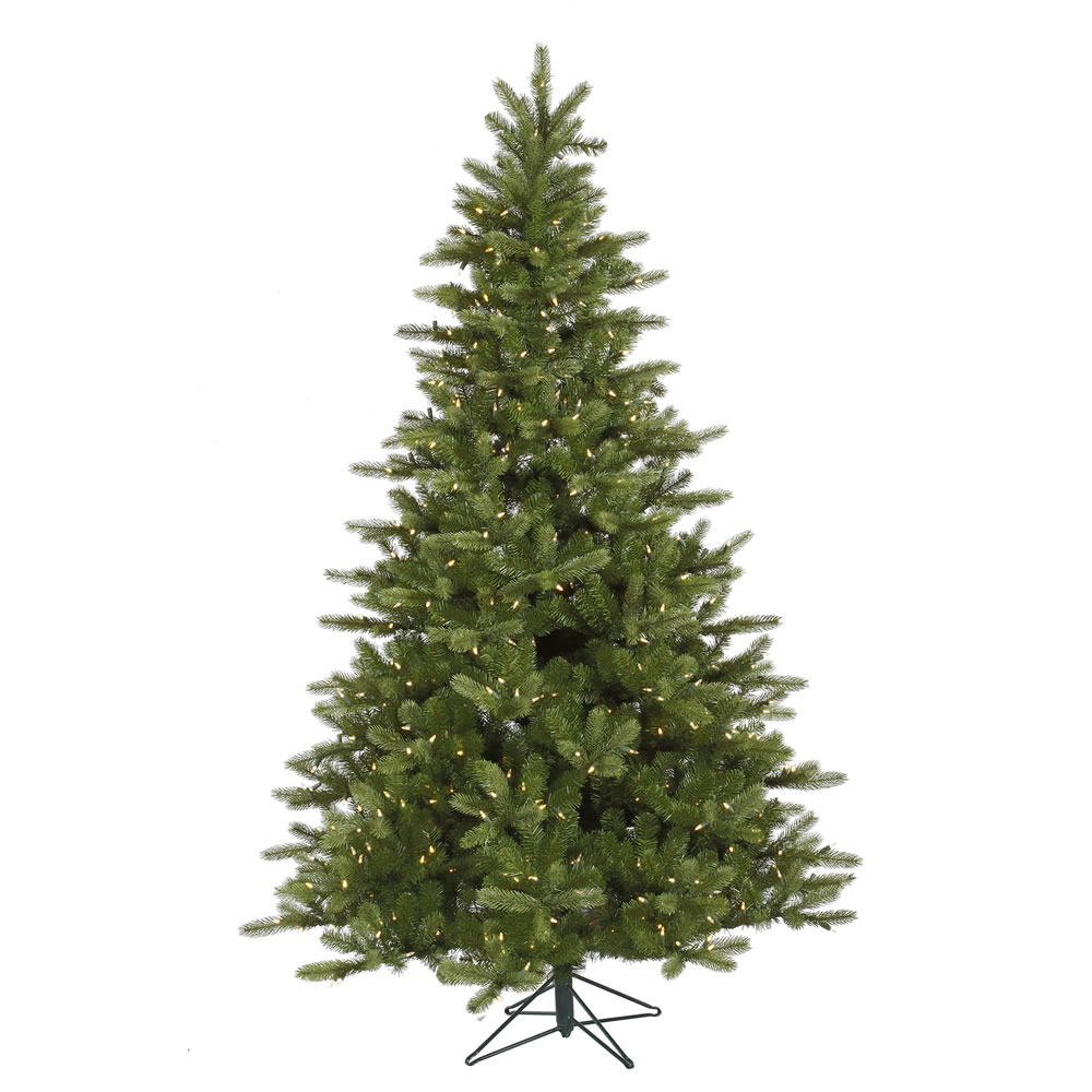6.5 Foot King Spruce Artificial Christmas Tree 350 DuraLit LED M5 Italian Warm White Mini Lights