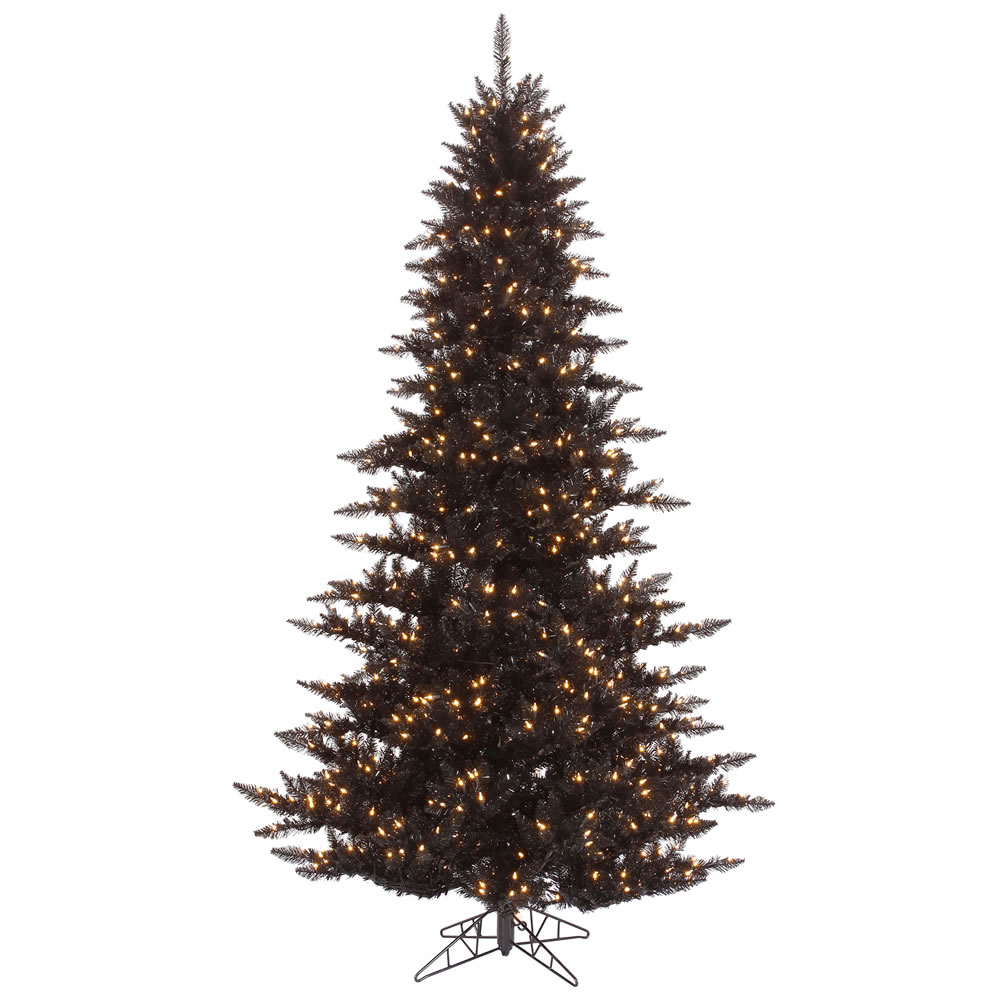 Christmastopia.com 5.5 Foot Black Fir Artificial Halloween Tree 400 DuraLit Incandescent Clear Mini Lights