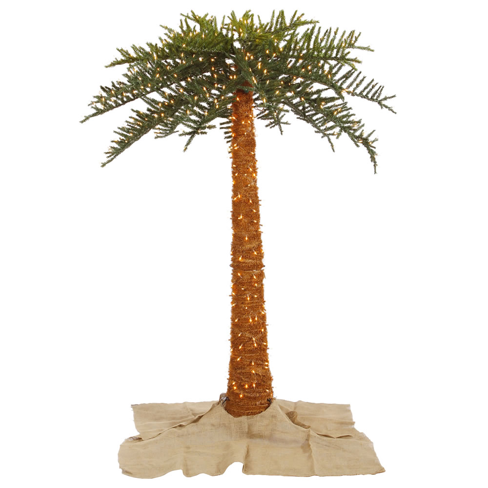 6 Foot Royal Artificial Outdoor Palm Tree 500 DuraLit LED M5 Italian Warm White Mini Lights