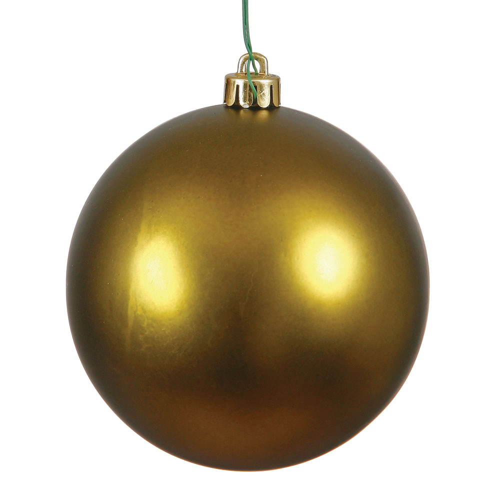 15.75 Inch Olive Matte Round Christmas Ball Ornament Shatterproof UV
