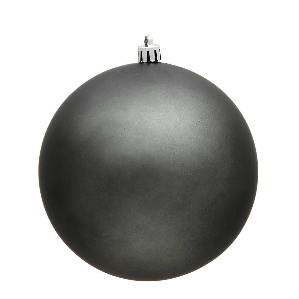 15.75 Inch Pewter Matte Round Christmas Ball Ornament UV Shatterproof