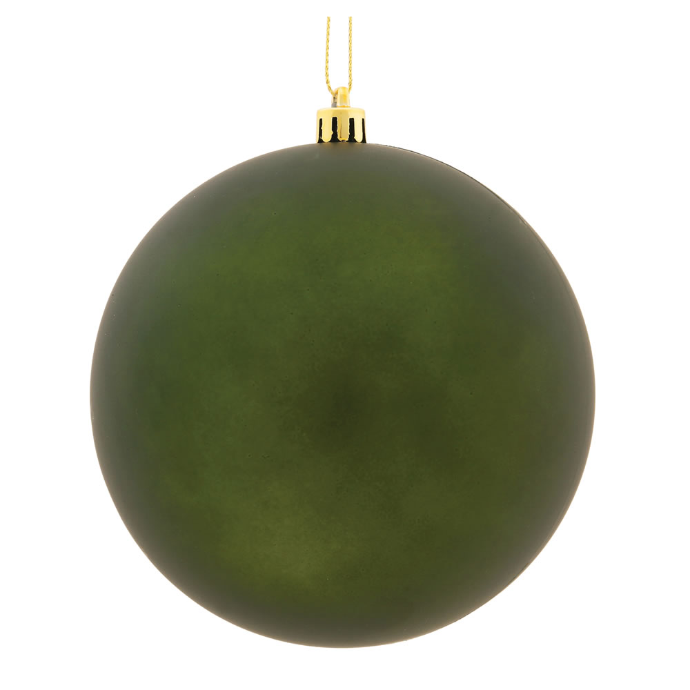 15.75 Inch Moss Green Matte Round Christmas Ball Ornament Shatterproof UV
