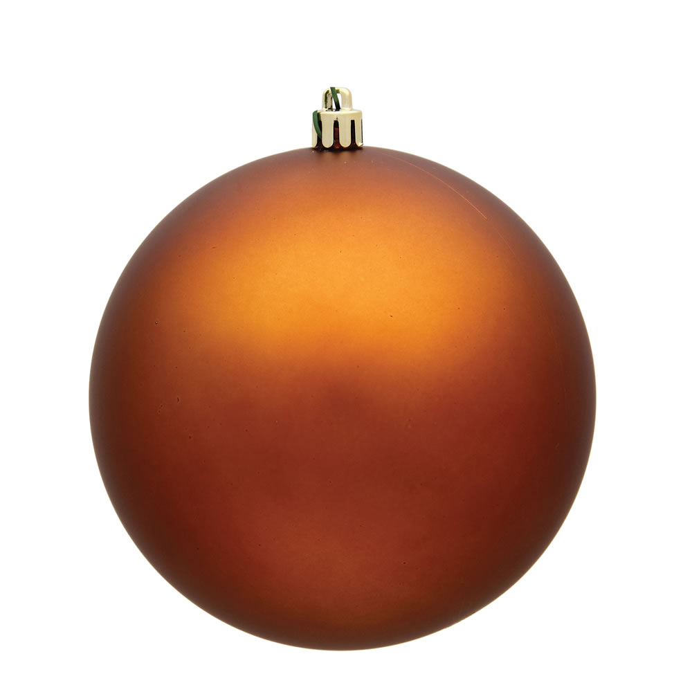 15.75 Inch Copper Matte Round Christmas Ball Ornament Shatterproof UV