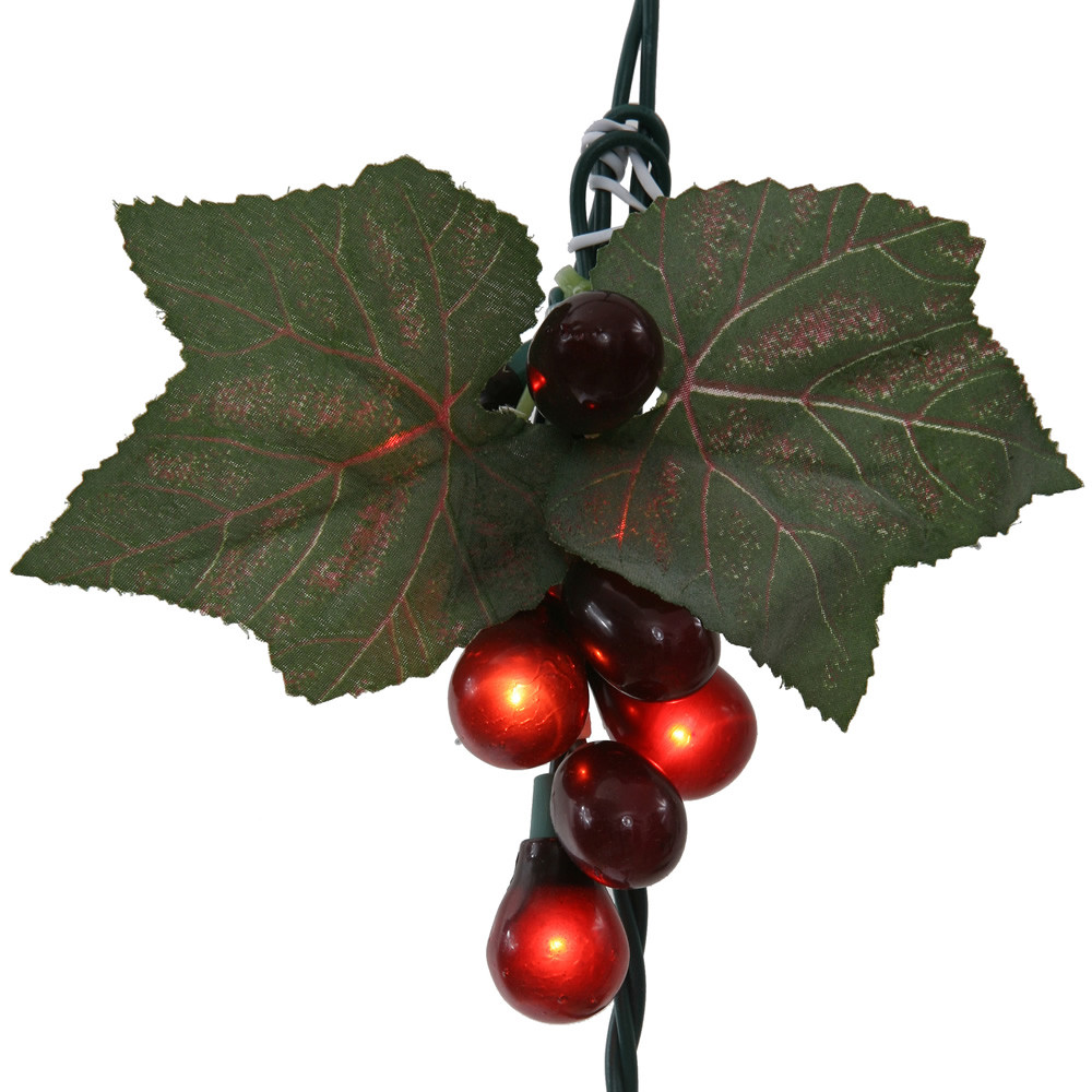 Red Grape Cluster 35 Incandescent Mini Christmas Light Set