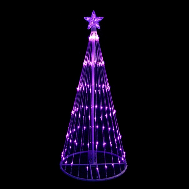 Christmastopia.com - 9 Foot Halloween Light Show Tree 344 LED M5 Italian Purple Mini Lights
