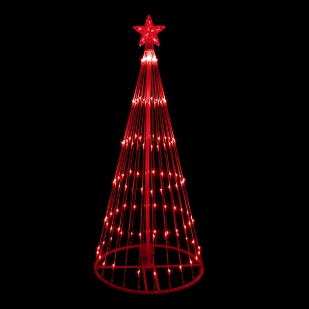 9 Foot Christmas Light Show Tree 344 LED M5 Italian Red Mini Lights