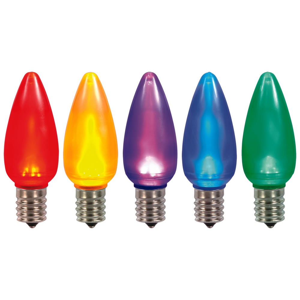 5 LED C9 Multi Color Ceramic Retrofit E17 Socket Christmas Replacement Bulbs