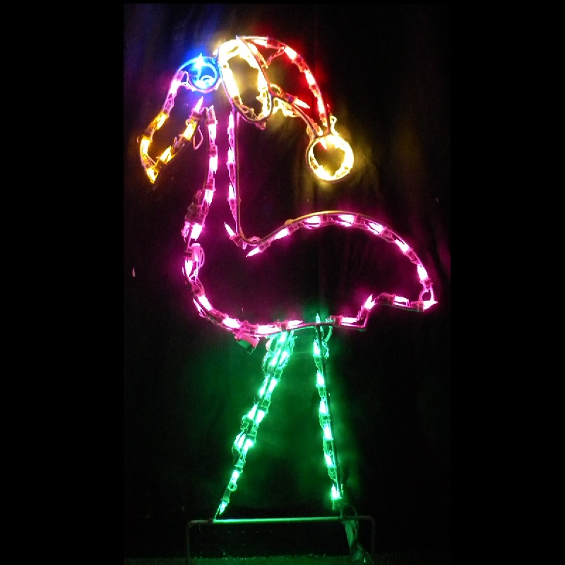 Christmastopia.com Flamingo with Santa Hat Small LED Outdoor Lighted Christmas Decoration