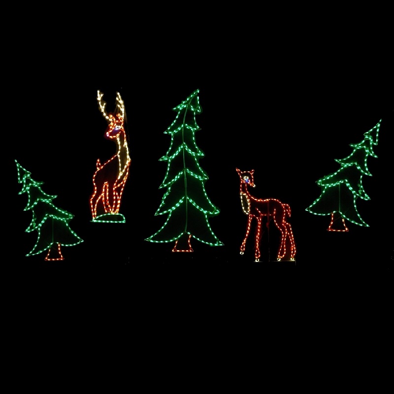 Christmastopia.com Deer in Woods LED Lighted Outdoor Christmas Decoration
