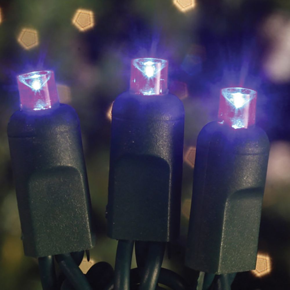 70 Commercial Grade LED 5MM Blue Color Concave Christmas Light Set Of 10