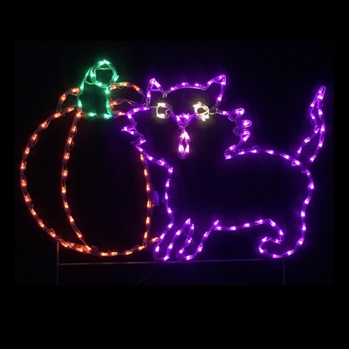 Christmastopia.com Halloween Cat with Pumpkin LED Lighted Halloween Lawn Decoration