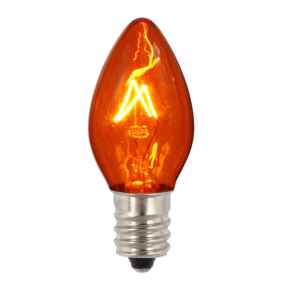 Christmastopia.com 25 Incandescent C7 Amber Transparent Retrofit Night Light Replacement Bulbs