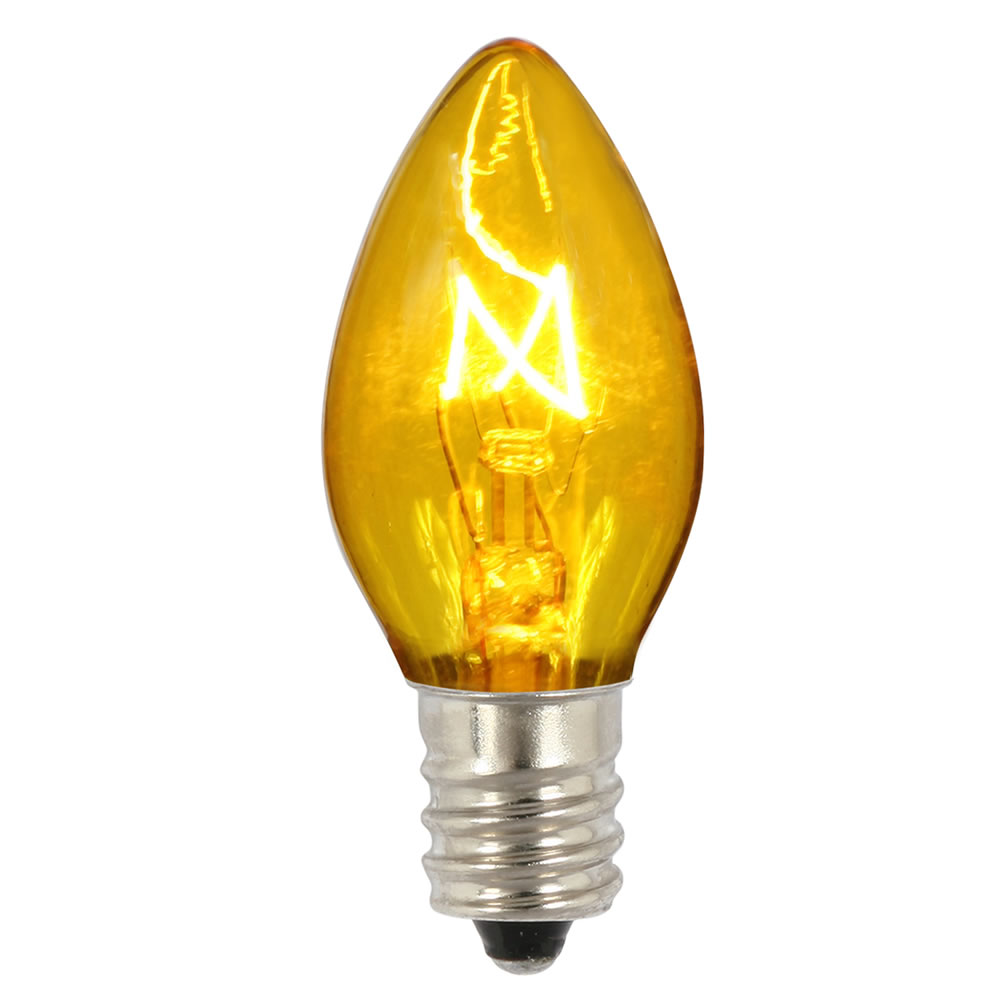 Christmastopia.com 25 Incandescent C7 Gold Transparent Retrofit Night Light Replacement Bulbs