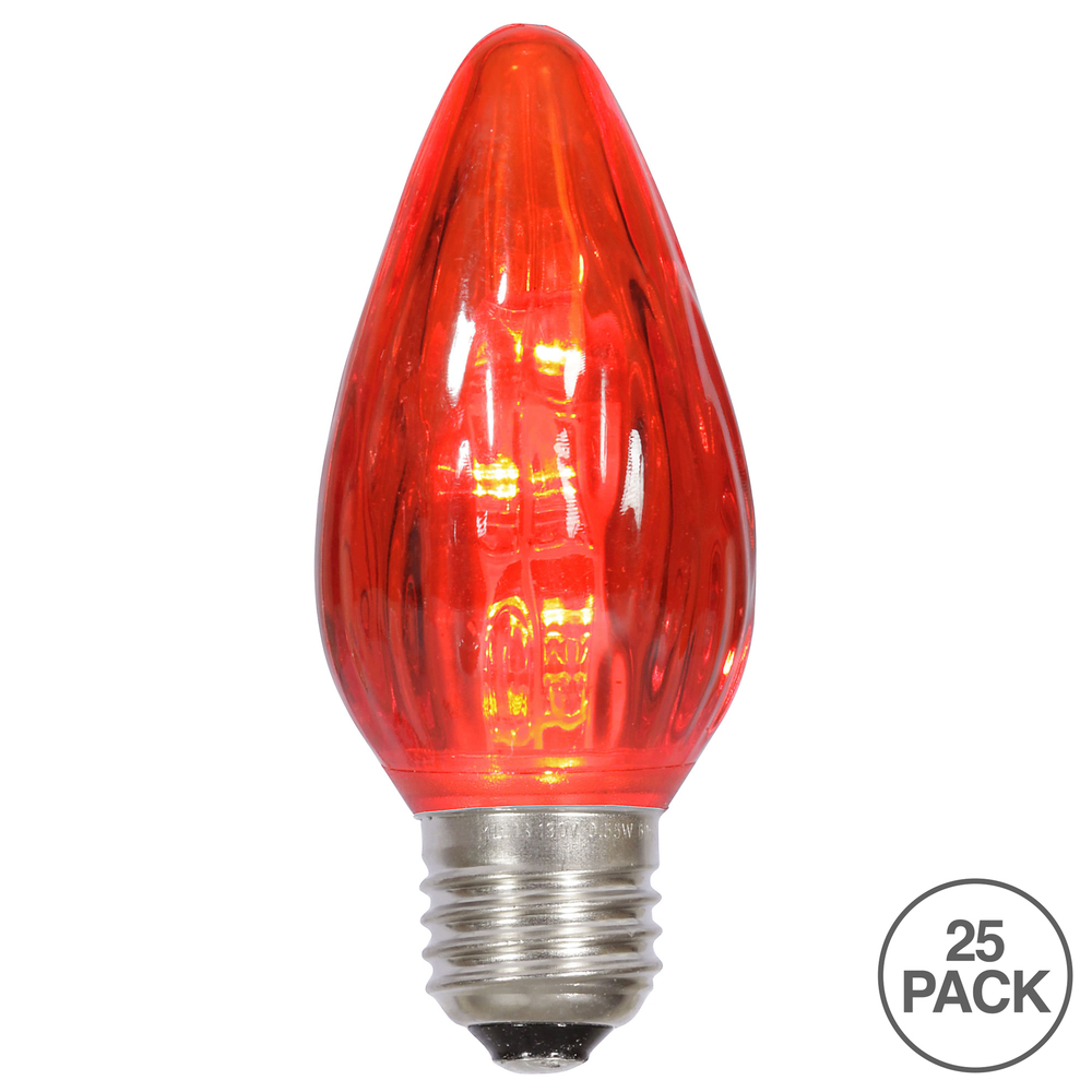 Christmastopia.com 25 LED F15 Red Flame Retrofit E26 Socket Replacement Bulbs