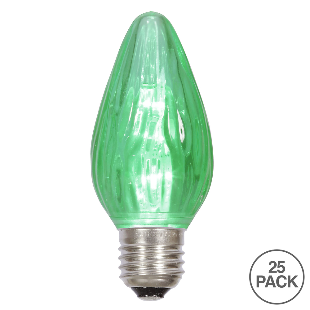 Christmastopia.com 25 LED F15 Green Flame Retrofit E26 Socket Replacement Bulbs