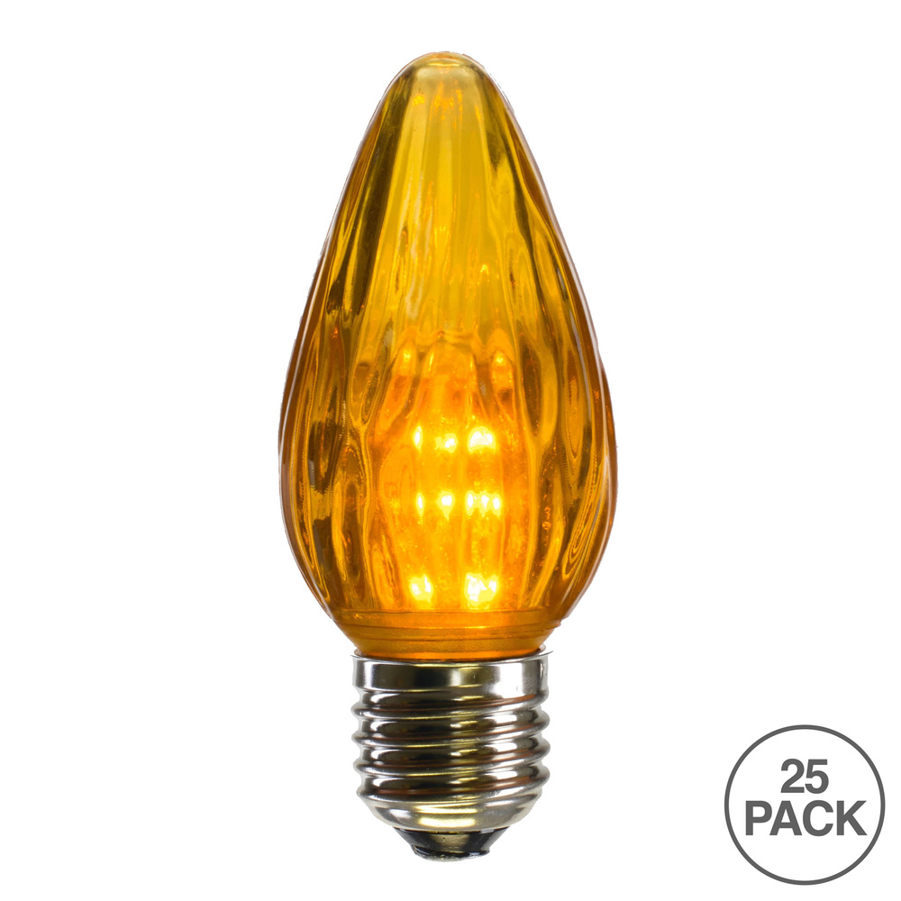 Christmastopia.com 25 LED F15 Gold Flame Retrofit E26 Socket Replacement Bulbs