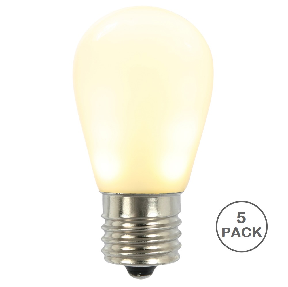 Christmastopia.com 5 LED S14 Patio Ceramic White Retrofit Replacement Bulbs