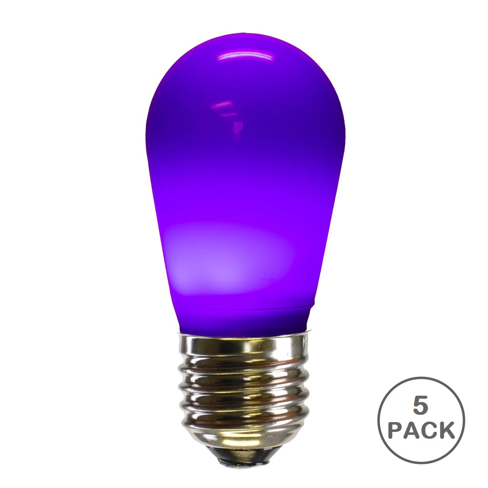 Christmastopia.com 5 LED S14 Patio Ceramic Purple Retrofit Replacement Bulbs