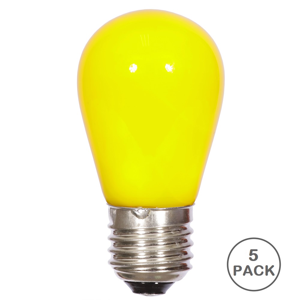 Christmastopia.com 5 LED S14 Patio Ceramic Yellow Retrofit Replacement Bulbs