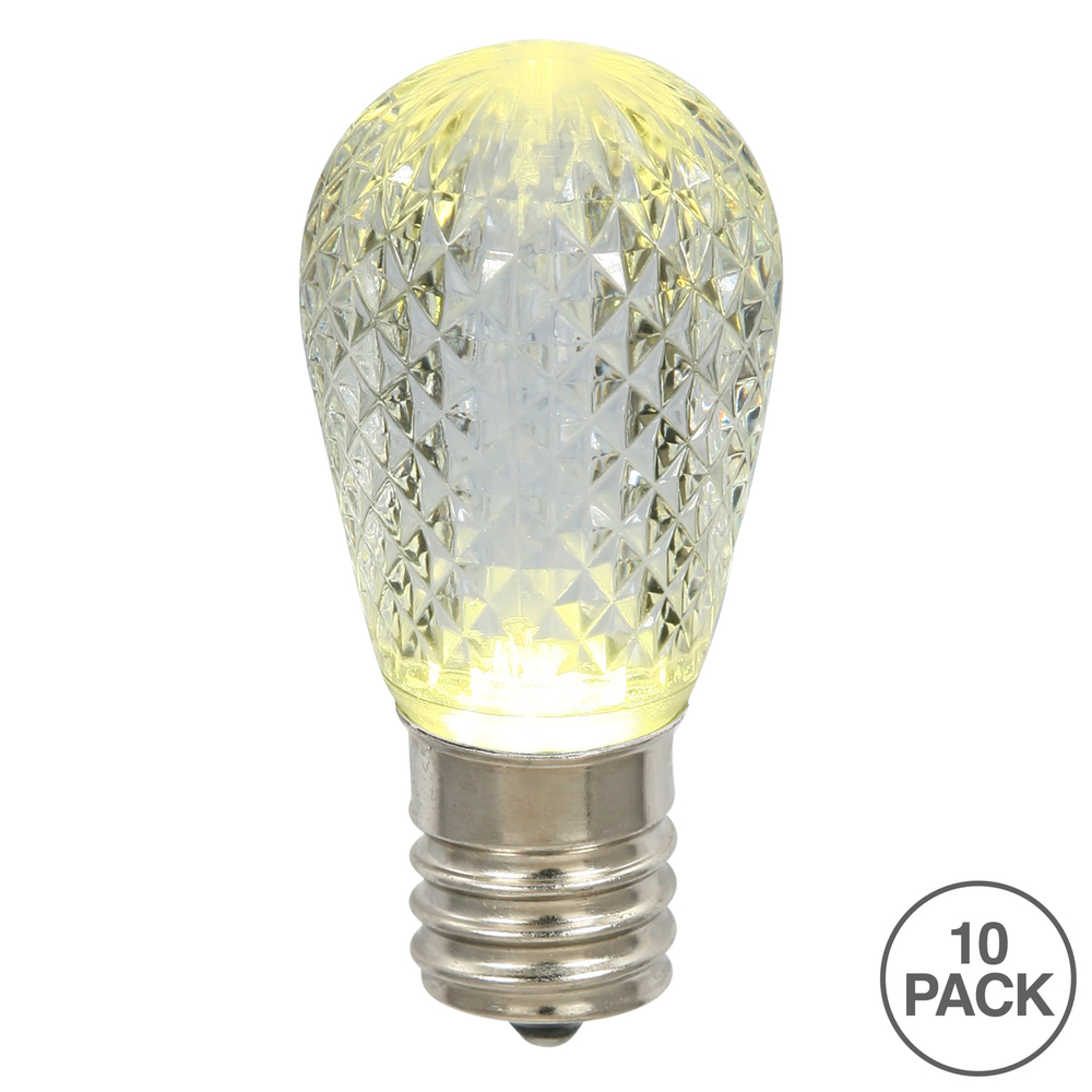 Christmastopia.com 10 LED S14 Patio Faceted Warm White Retrofit Christmas Replacement Bulbs