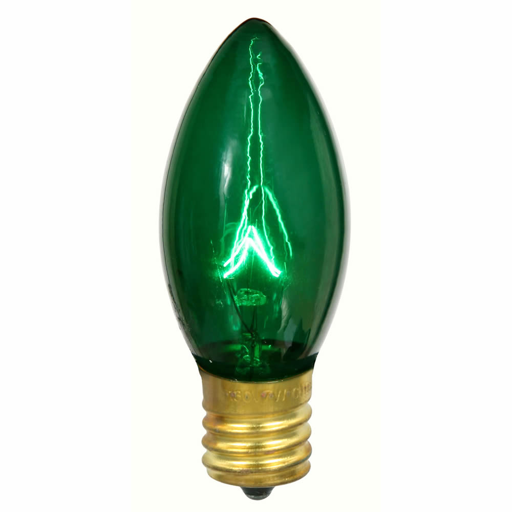 Christmastopia.com 25 Incandescent C9 Green Transparent E17 Socket Christmas Replacement Bulbs