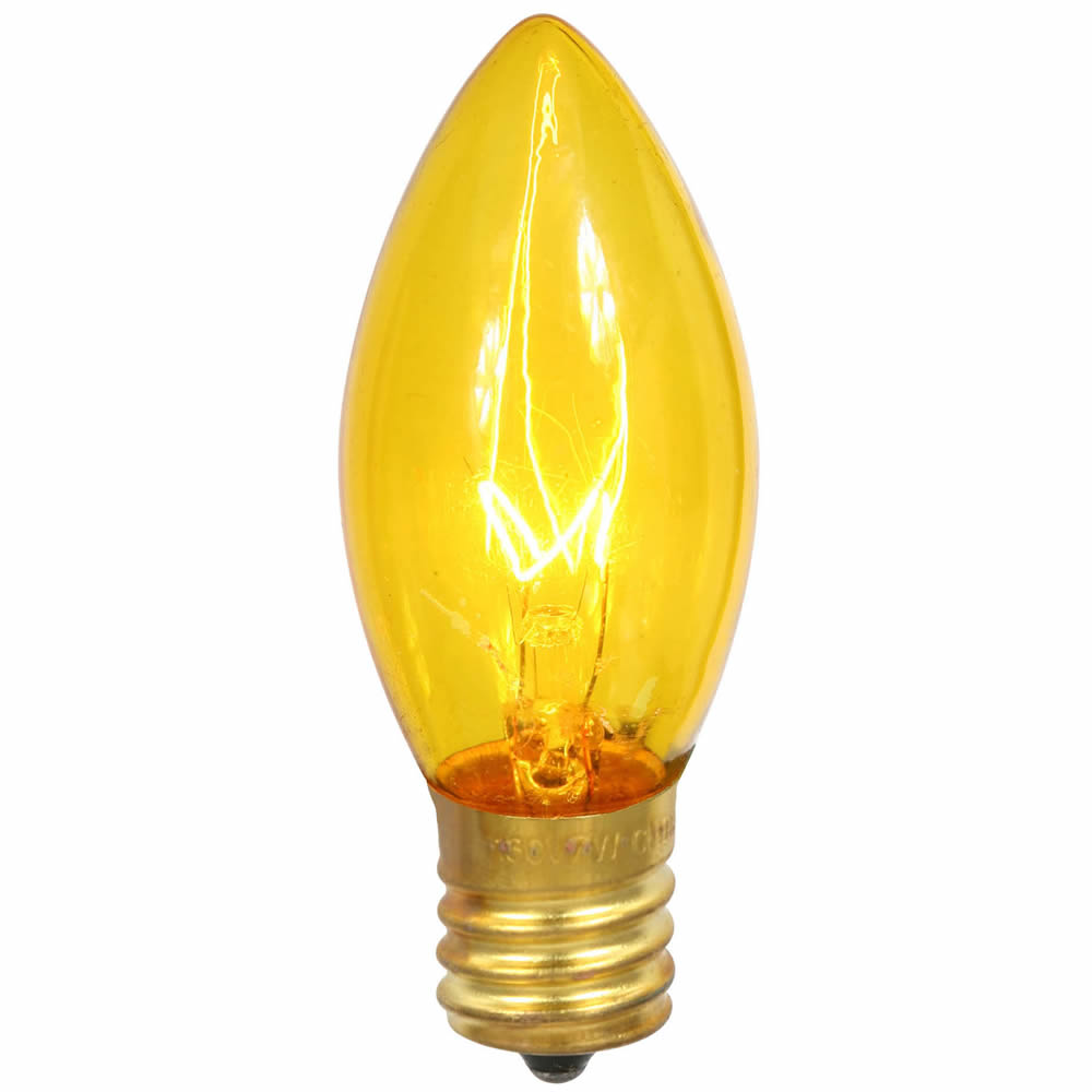 25 Incandescent C9 Gold Transparent E17 Socket Christmas Replacement Bulbs