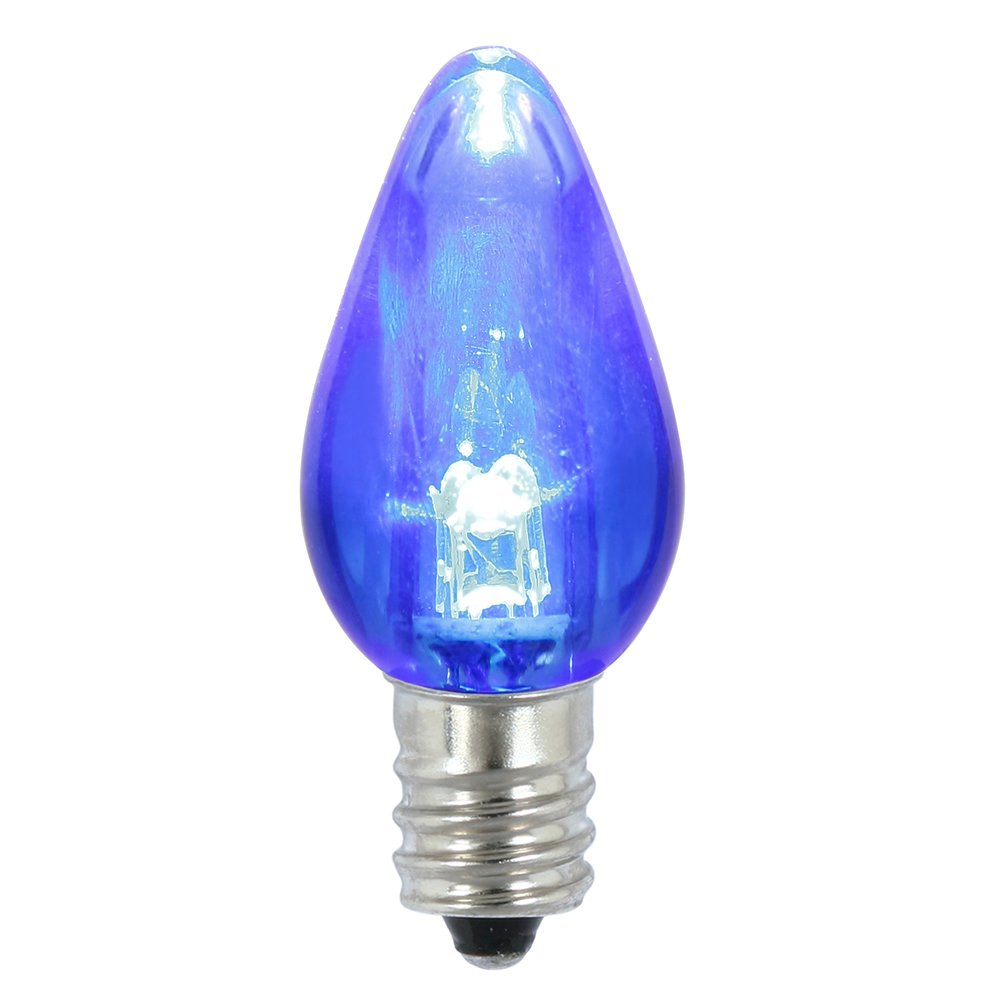 Christmastopia.com 25 C7 LED Blue Twinkle Transparent Retrofit C7 E12 Socket Christmas Night Light Replacement Bulbs