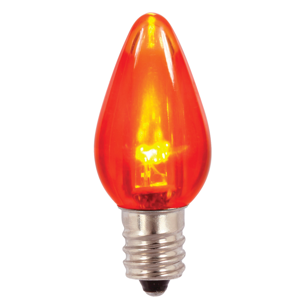 Christmastopia.com 25 C7 LED Orange Twinkle Transparent Retrofit C7 E12 Socket Halloween Night Light Replacement Bulbs