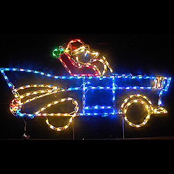 Christmastopia.com - Santa Claus in a 1957 Chevy Convertible LED Lighted Outdoor Christmas Lawn Decoration