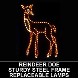 Reindeer Doe LED Lighted Outdoor Lawn Decoration