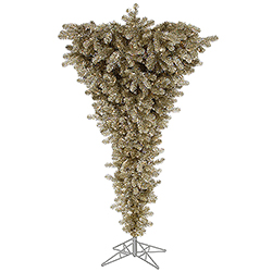Christmastopia.com 7.5 Foot Champagne Upside Down Artificial Christmas Tree 500 DuraLit Clear Lights