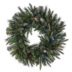 30 Inch Cashmere Wreath 30 Battery Operated LED Multi Lights