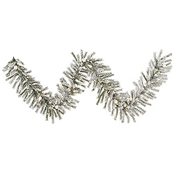 Christmastopia.com 9 Foot Flocked London Garland 100 LED Warm White Lights With 10 G40 LED Warm White Lights