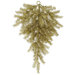 Christmastopia.com - 3 Foot Gold And Silver Tinsel Artificial Christmas Teardrop Unlit