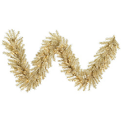 Christmastopia.com 9 Foot White Gold Tinsel Garland 100 Clear Lights