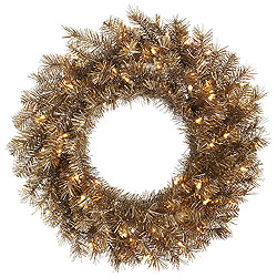 Christmastopia.com 5 Foot Metal Mixed Tinsel Artificial Christmas Wreath 200 Clear Lights