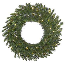 36 Inch Durango Spruce Wreath 100 LED Warm White Lights