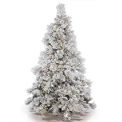 Christmastopia.com 4.5 Foot Flocked Alberta Artificial Christmas Tree With Cones 250 DuraLit Clear Lights