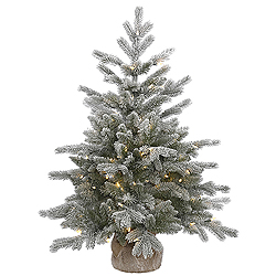 3 Foot Frosted Sable Pine Artificial Christmas Tree 100 LED Warm White Lights