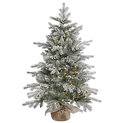 48 Inch Frosted Sable Artificial Christmas Tree 100 DuraLit Clear Lights