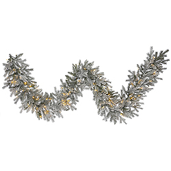 Christmastopia.com 9 Foot Frosted Sable Pine Garland 100 DuraLit Clear Lights